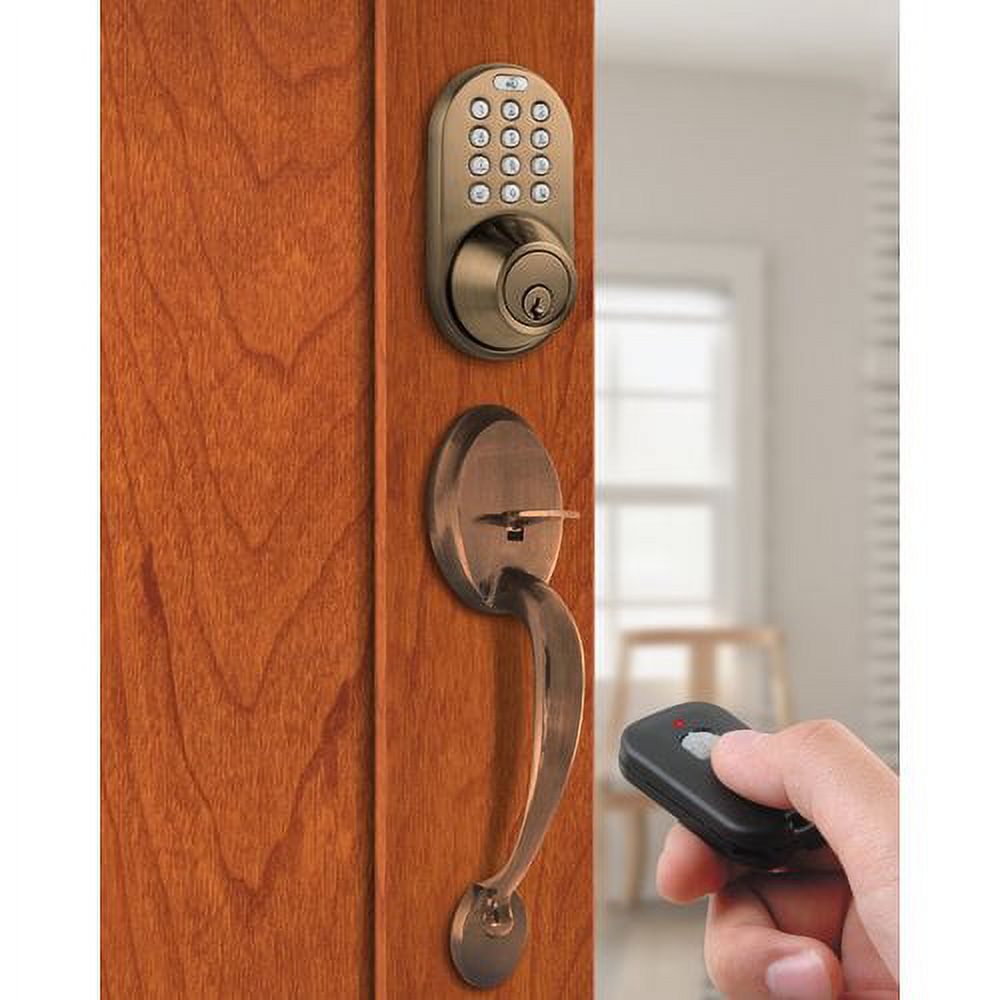 MiLocks Digital Deadbolt Door Lock and Passage Handleset Combo, Polished  Brass Finish with Keyless Entry via Remote Control and Keypad Code for  Exterior Doors (BXF-02P)