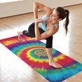thumbnail image 6 of Colorful Rainbow Tie Dye Spiral Pattern Hot Yoga Mat Towel Non Slip for Hot Yoga - Quick-Drying Yoga Mat Cover with 4 Corner Pockets with Travel Bag - Hot Yoga Towel Non Slip 74"x26", 6 of 6