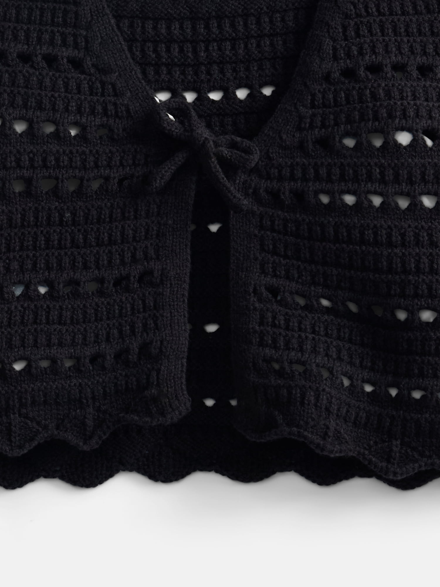 Weekend Academy Girls Crochet Tie Front Vest, Sizes 4-18