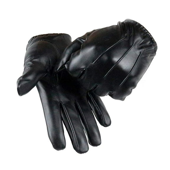 Ksopiavobs Men Leather Touchscreen Gloves Winter Driving Warm Wrist Gloves