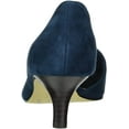 thumbnail image 3 of Bella Vita Womens Quilla Kitten Heel Pump 9.5 X-Wide Navy Kidsuede Leather, 3 of 8