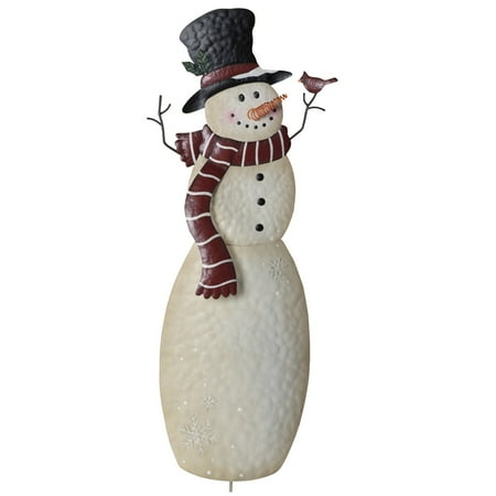 Christmas Snowmen Outdoor Metal Garden Stakes 3d Seasonal Decor