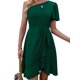 thumbnail image 2 of SAYOO , vestidos de noche de verano para mujer, color sólido, un hombro, volantes, minivestido de fiesta para mujer SAYOO Moda, 2 of 9