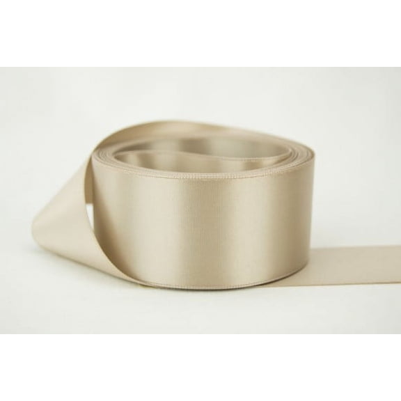 Ribbon Bazaar Double Faced Satin 7/8 inch Taupe 25 yards 100% Polyester Ribbon