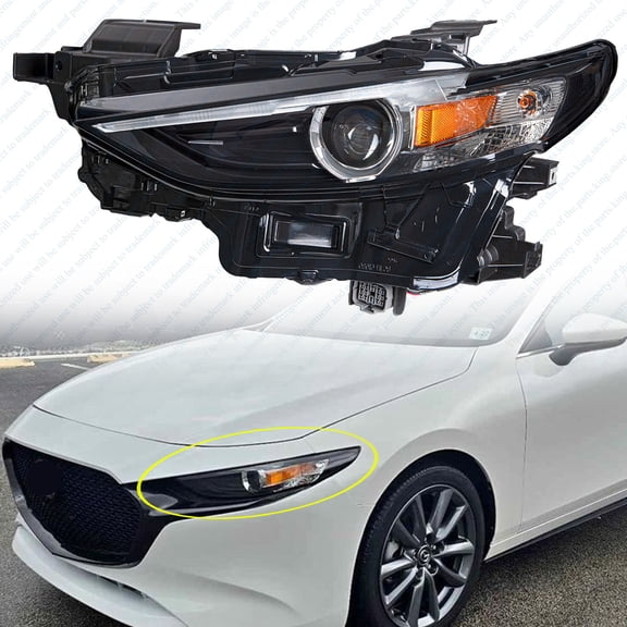 For 2019 2022 Mazda 3 Front LED Headlight Assembly w/o AFS Driver BCJH-51-040M