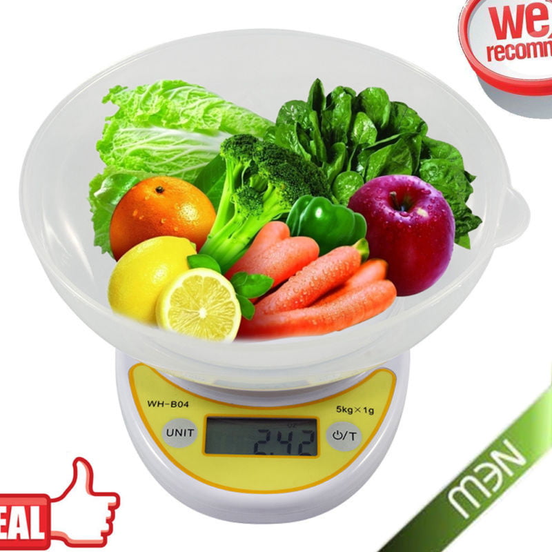 Compact Digital Kitchen Scale Diet Food Postal Mailing 5KG/11LBS x 1g 