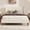 Ivory, variant on Harper & Bright Designs Wingback Platform Bed Queen Size, Beige Velvet Upholstered Bed with Headboard and Walnut Wooden Legs for Bedroom, Beige