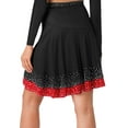 thumbnail image 2 of Zaldita Aislor Womens Latin Salsa Tango Dance Skirt Shinny Rhinestones Ruffled Skirt Black L, 2 of 5