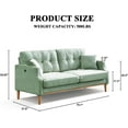 thumbnail image 4 of DEALTOPS Mid-Century Modern 3 Seat Sofa Couch, The Ultimate Comfort Experience Loveseat with Thick Cushions,Waterproof Fabric,and USB Port - Green, 4 of 8