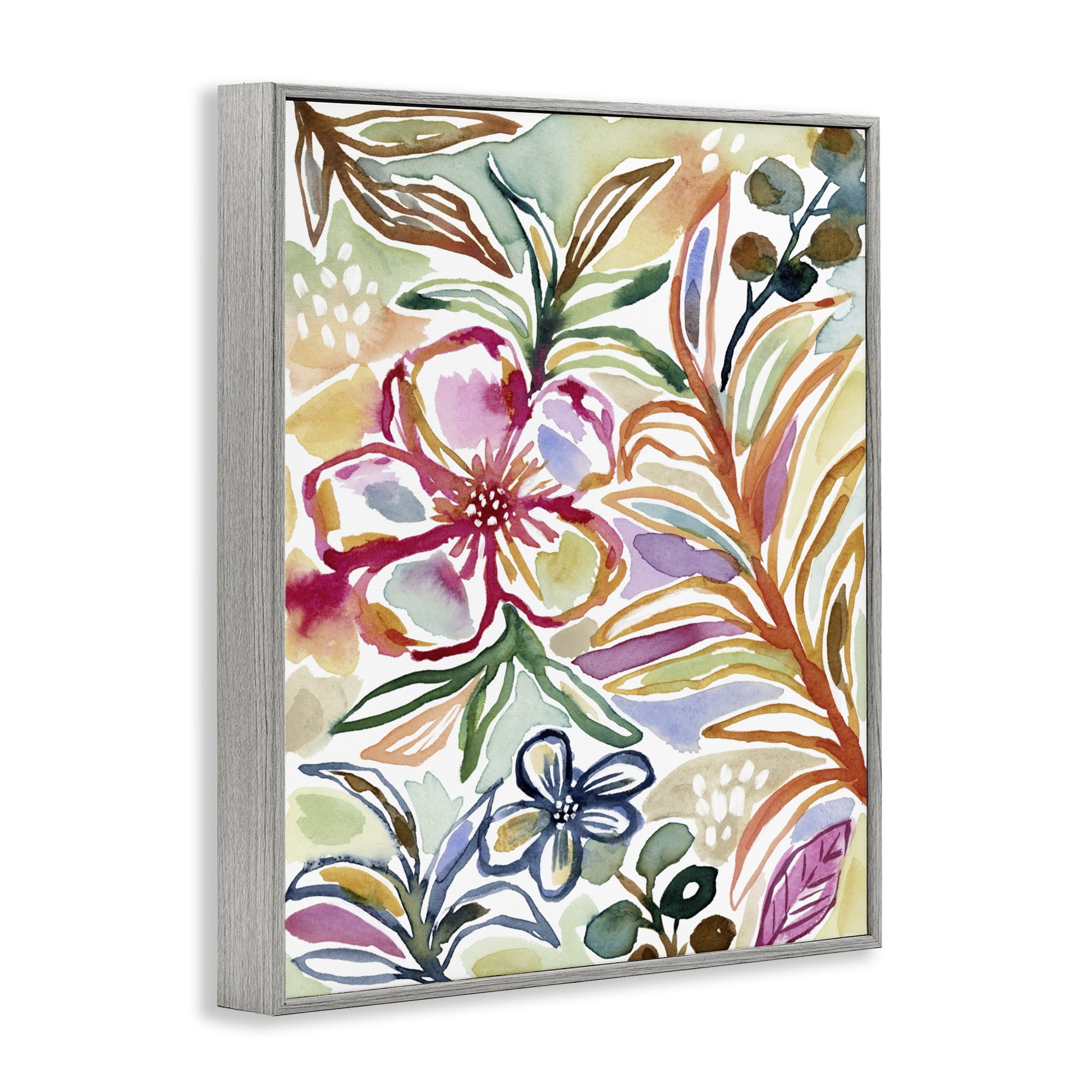Stupell Industries Colorful Garden Impressions Gray Framed Giclee Art, design by Lisa Nohren