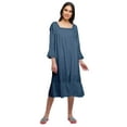 thumbnail image 1 of Moomaya Robe de Nuit en Coton à Manches Longues et Col Carré pour Femmes, 1 of 6