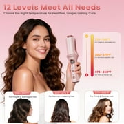 FETERVIC Cordless Automatic Curling Iron – Hair Curler with 28mm & 32mm Interchangeable Barrel, 5200mAh Rechargeable, Auto Curling Wand with Beep Timer, Portable Curling Iron for Travel Home