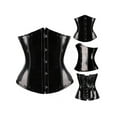 thumbnail image 5 of Sexy Black PVC Goth Corsets Waist Trainer Underbust Waist Cincher Bustier Corset, 5 of 5