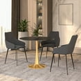 thumbnail image 6 of LeisureMod Round Dining Table Modern 35" MDF Wood Tabletop with Gold Steel Pedestal Base for Kitchen and Living Room Bristol Series in Black, 6 of 10
