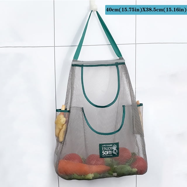 Household Fruit And Vegetable Mesh Bag Foldable Tote Shopping Bag Reusable Tote Bag Recycling Storage Tote Bag With Side Pockets food storage bucket gamma seal