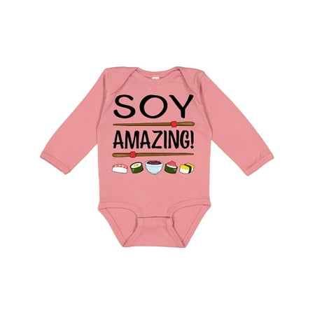 

Inktastic Soy Amazing- fun with sushi Boys or Girls Long Sleeve Baby Bodysuit