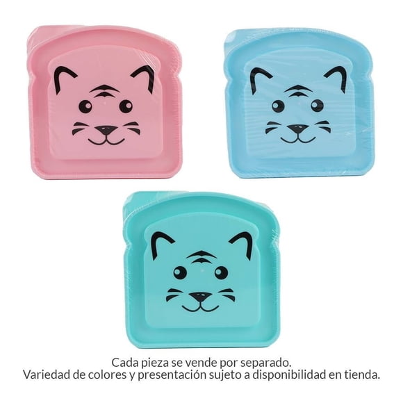 Sandwichera Prichos Plástica con Tapa Varios Colores 1 Pieza