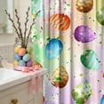 thumbnail image 5 of Hometravel Easter Holiday Bath Shower Curtain, No Drill Required Linen Fabric Curtain with Hooks, Water Resistant Tub and Shower Liner, Seasonal Decorative Curtain for Bathroom Decor, 5 of 6