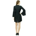 thumbnail image 4 of Bimba Women Designer Short Boho Dress With Gathers On Waist & Ruffle Sleeves, 4 of 9