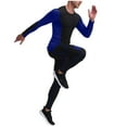 thumbnail image 5 of Handshe Men's Compression Training Sport Suit, High-Stretch Long Sleeve Round Neck Color Blocked Athletic Set for Workout Running High-Intensity Training,Plus Size, 5 of 9