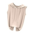 thumbnail image 2 of lmcalzta Womens Hooded Tank Tops Workout Gym Tops for Women Summer Sleeveless Running Shirt Tanks Solid Color, 2 of 3