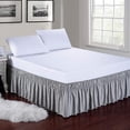 thumbnail image 2 of UniVerse Wrap Around Bed Skirt Three Fabric Sides Elastic Dust Ruffled 16 Inch Tailored Drop,Easy to Install Fade Resistant-Grey, Queen/King, 2 of 12