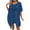Blue, variant on Swimwear Cover Up for Women Loose Casual Round Neck Short Sleeved Hollow Out Cover Shirt Beach Beach Vacation Cover Shirt