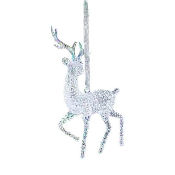 Acrylic Reindeer Ornaments for Christmas Tree Crystal Nutcracker Dancing Hanging Figurine Ornament Decorative Deer Ornaments for Home Xmas Tree Party Supplies (Reindeer)