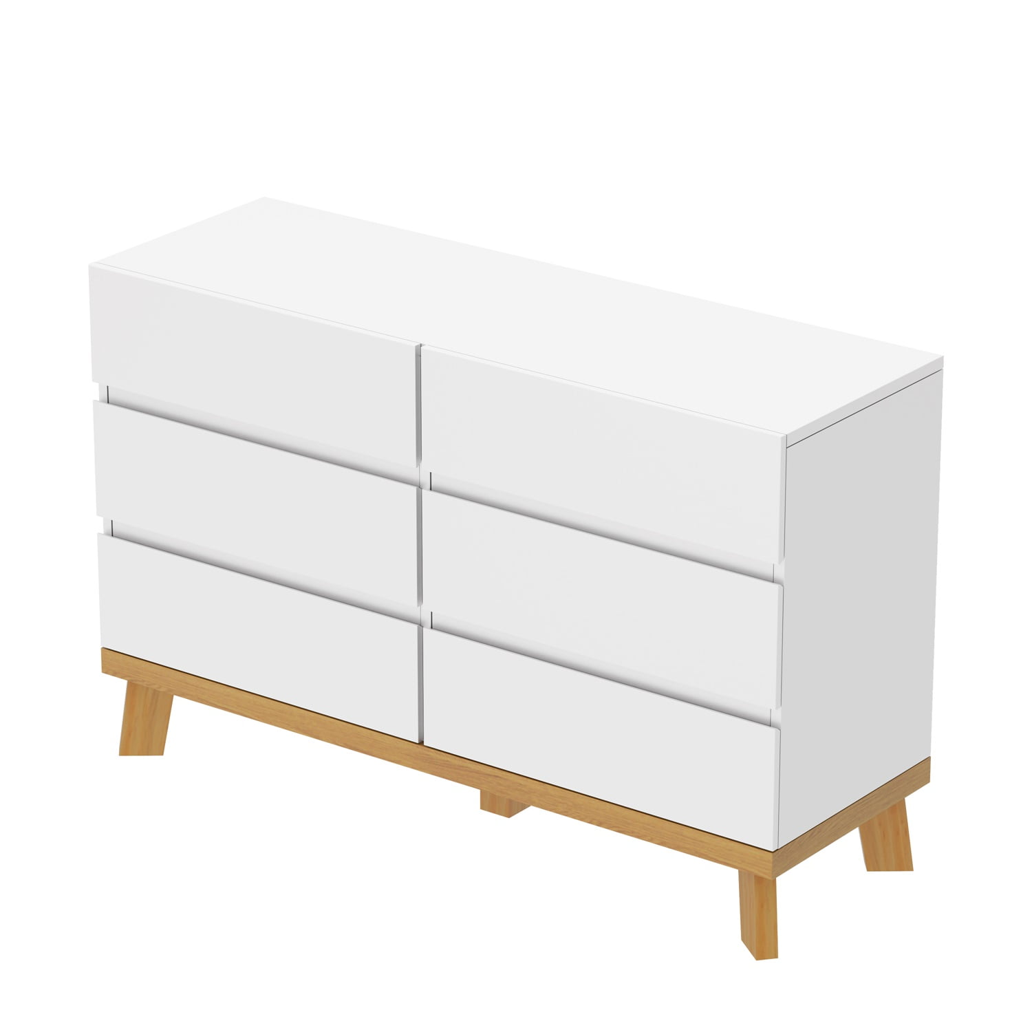 Kadyn 47.24"6-Drawers MDF Chest of Drawers, Nursery Double Dresser for Living Room, White Sideboard Storage Cabinet Kadyn 47.24"6-Drawers MDF Chest of Drawers, Nursery Double Dresser for Living Room, White Sideboard Storage Cabinet