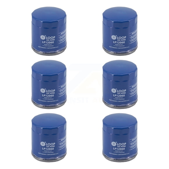 LOOP Engine Oil Filter (6 Pack) for Car Chevrolet GMC Equinox Buick Terrain Cruze Malibu Colorado Ford Escape Canyon Encore Spark Trailblazer GX Trax Corvette Impala Cadillac Acadia Volt KLO-100302