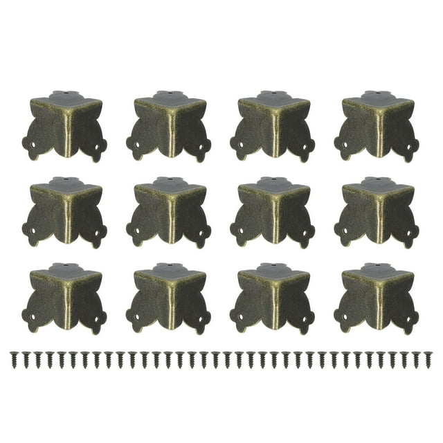 12 Pcs Decorative Box Corner Covers, 20mm Metal Edge Guard, Bronze