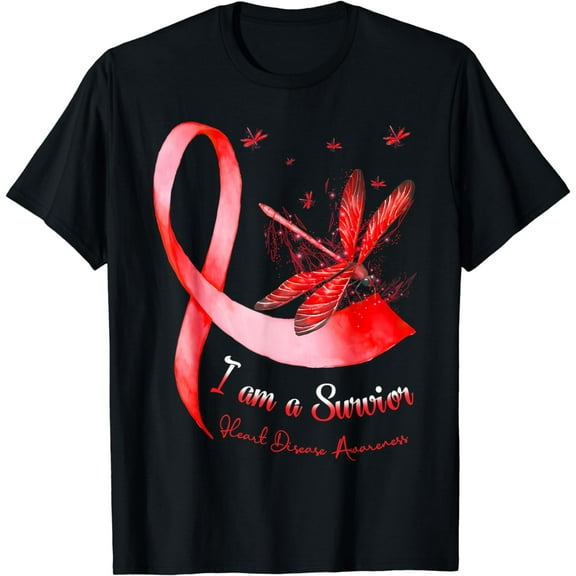 I'm A Survivor Heart Disease Awareness Month Red Ribbon T-Shirt