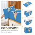 thumbnail image 2 of Yayeee Collapsible Storage Bin with Lid Fabric Closet Decorative Basket with Handles, Colorful Ice Cream Cat, 2 of 7