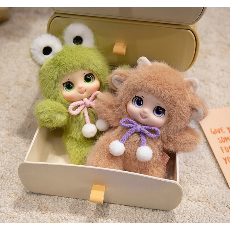 Adorable Plush Toys Decorative Frogs Sheep Rabbits Bears Hanging Ornaments Toy Family Collection Soft Stuffed Dolls Decor