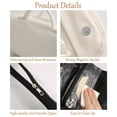 thumbnail image 4 of Black Makeup Bag Leather Waterproof Clear Makeup Bag With Compartments Cosmetic Bag Organizer Pouches For Women, 4 of 7