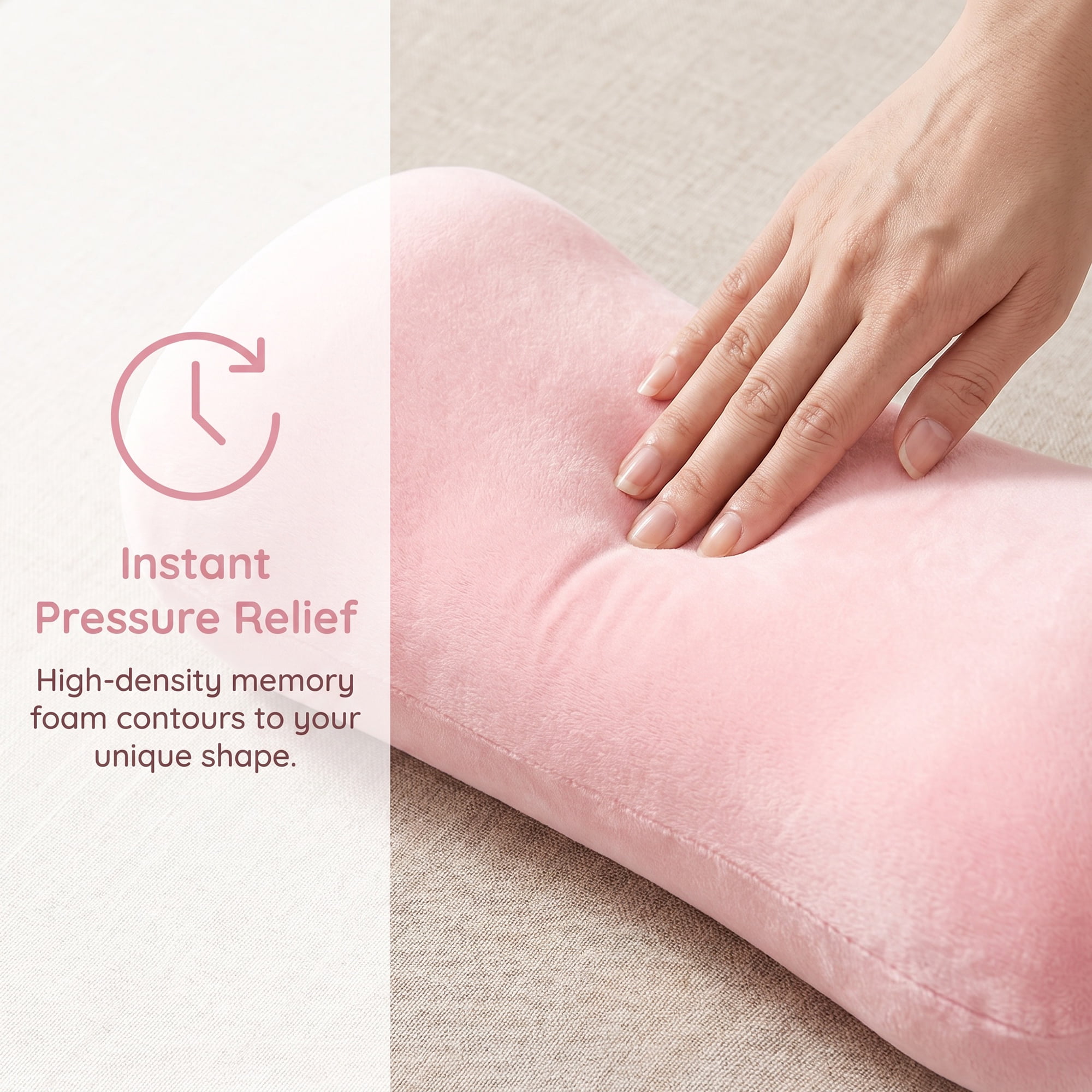 Unique Bargains Neck Pillow Sponge Cervical Support for Sleeping Pink B 16.5"x7.9"x4.3"