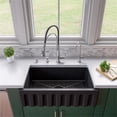 thumbnail image 3 of Pemberly Row 33" Black Reversible Smooth/Fluted Single Bowl Fireclay Farm Sink, 3 of 9