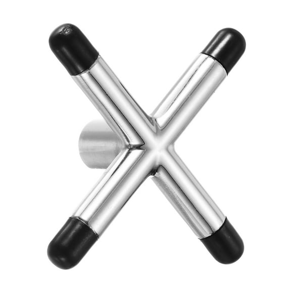 Unique Bargains Cross Billiard Bridge Head Pool Cue Stick Bridge Billiard Accessories with Rubber Sleeves Silver Tone