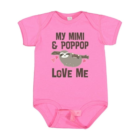 

Inktastic Mimi and PopPop Love Me Sloth Gift Baby Girl Bodysuit
