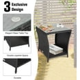 thumbnail image 6 of KINTNESS Patio Wicker Side Coffee Table Coffee Bistro Glass Table Outdoor Backyard Lawn Balcony Pool Square Tempered Glass Top Wicker Rattan End Table Furniture with Storage, 6 of 9