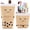 Brown, variant on Telescopic Pencil Bag Pen Holder Pop Up Stationery Case, Stand-up Retractable Transformer Bag Standing Organizer, Great for Christmas Holiday New Year Office Bag