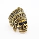 thumbnail image 1 of de plateada de material acero inoxidable plateado indio 3D Rock de para hombre Tamaño ornamental US7- Tamaño 10 Fernando Anillo de calavera india, 1 of 8