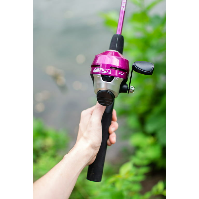 Zebco 202 Spincast Reel and Fishing Rod Combo, Tackle Included, Pink