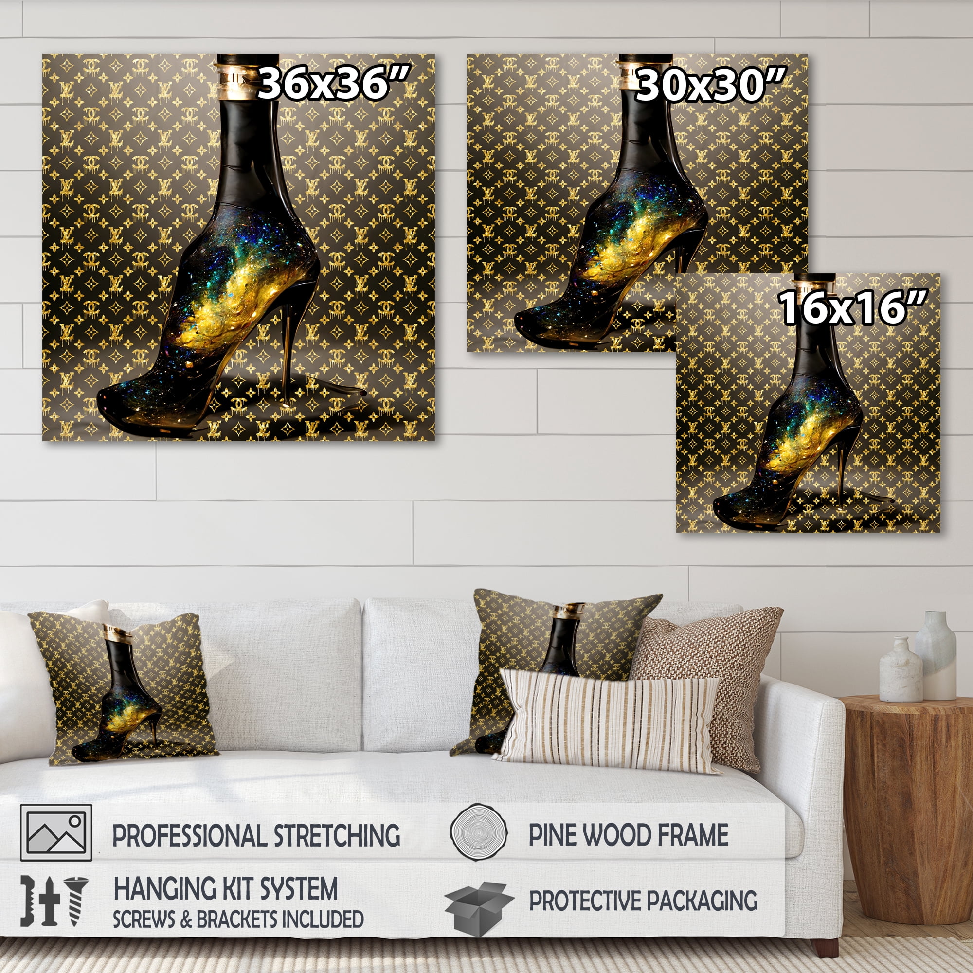 Designart Luxury Brand Pumps And Bottle IV Canvas Wall Art