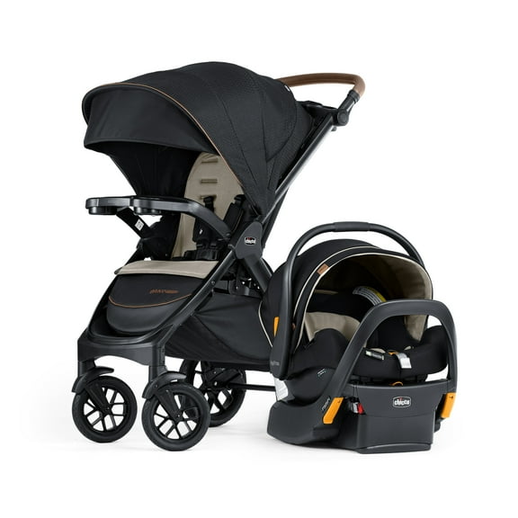 Chicco Bravo® Primo ClearTex® Trio Travel System Stroller with KeyFit Max Zip ClearTex® Infant Car Seat  - Somerset (Black), New