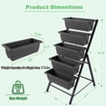 thumbnail image 6 of Vertical Raised Garden Bed Planter Box,5 Tiers Vertical Garden Planter with Drainage System & 4 Hooks for Herb Vegetables Flowers, Brick Black, 6 of 7