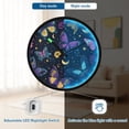 thumbnail image 5 of Indoor 12' Voice-Activated Luminous Decoration Wall Clock With LED Night Light Seamless Pattern with Butterflies, 5 of 8