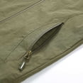 thumbnail image 5 of WIZUTIZ Men's Outdoor Jacket Solid Color Zipper Pocket Stand Collar Long Sleeve Windproof Polyester Multi-Pocket Coat for Mountaineering Riding Hiking Daily Mens Fashion, 5 of 9