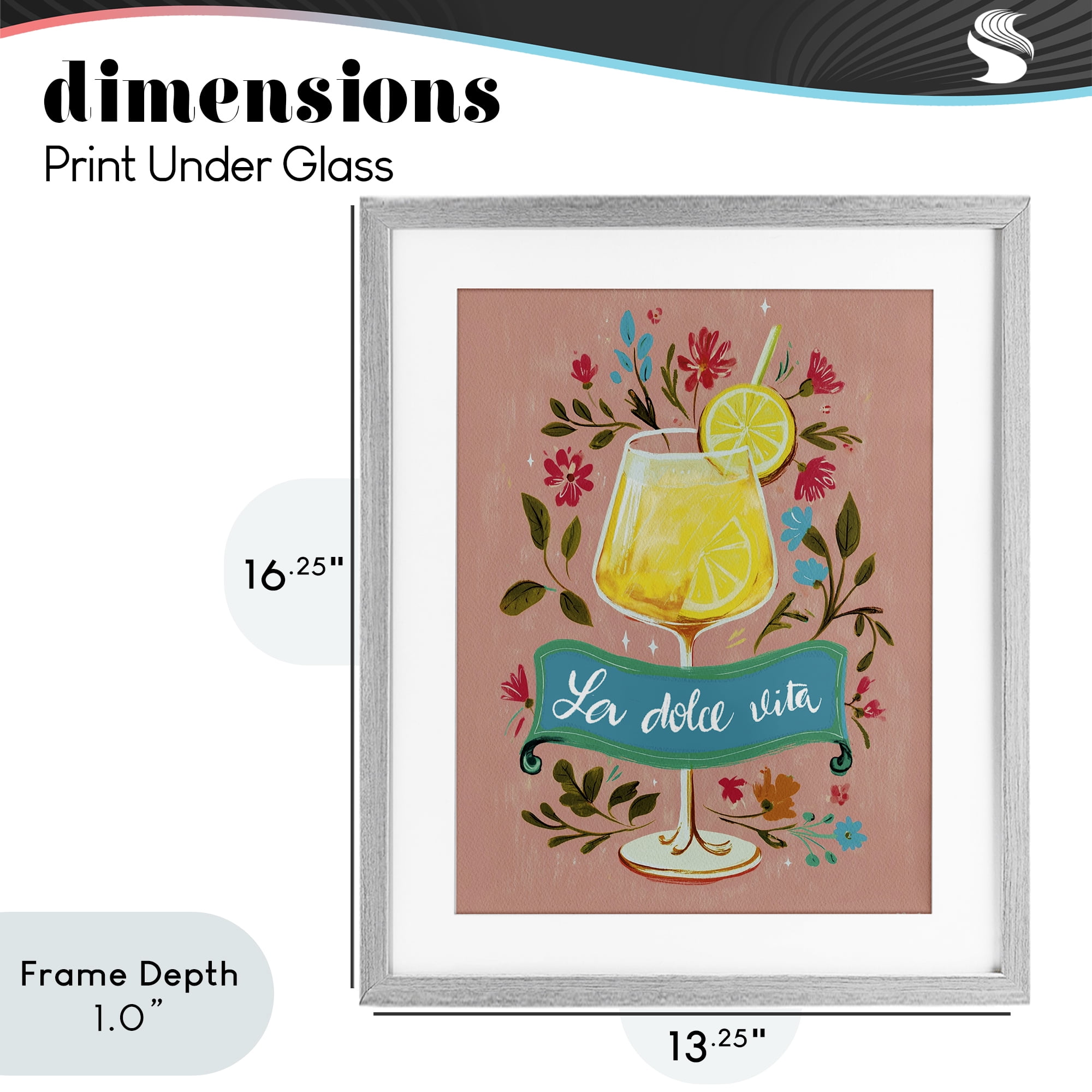 Stupell Industries Lemon Cocktail Sweet Life Gray Framed Print Under Glass, design by Yen