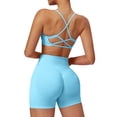 thumbnail image 3 of IDOPIP Women 2 Piece Seamless Backless Yoga Sets High Waist Shorts and Sports Bra Gym Athletic Clothing Outfits, 3 of 7